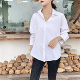 hulianfu Summer New Arrival Women Solid Black Chiffon Blouse Long Sleeve Casual Shirt Women's Korean BF Style Chic Tops Feminina Blusa T0