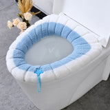 HULIANFU Winter Warm Toilet Seat Cover Closestool Mat 1Pcs Washable Bathroom Accessories Knitting Pure Color Soft O-shape Pad Bidet Cover