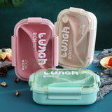 HULIANFU TUUTH Microwave Lunch Box Wheat Straw Bento Box 750ML BPA Free Food Storage Container with Soup Cup