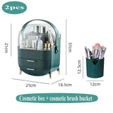 HULIANFU Large Capacity Makeup Organizer Cosmetic Storage Box Drawer Type Desktop Finishing Rack Dustproof Lipstick Beauty Mask Case