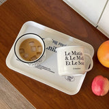 HULIANFU Korean Style Niche Coffee Shop Letter Melamine Tray Simple Breakfast Plate Fruit Coffee Bread Cup Tray Desktop Storage Tray