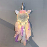 HULIANFU Unicorn Dream Catcher Boho Kawaii Room Decor Christmas Decoration Home Decor Wall Hanging  For Girls NurBaby Bedroom Gift