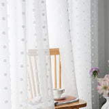 HULIANFU Snowflake White Tulle Curtains For Living Room Bedroom 3D Plush Point Tulle Curtain For Window Custom Panel For Kitchen Drapes