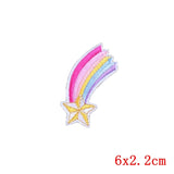 HULIANFU Van Gogh Embroidered Patches on Clothes DIY Cartoon Wave Applique Clothing Thermoadhesive Patches for Clothing DIY
