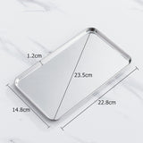 HULIANFU Stainless Steel Food Storage Trays Rectangle Steamed Sausage Fruit Pans Water Bread Kitchen Baking Shallow Dish Serving Plate