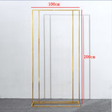 HULIANFU Wedding Arch Square Backdrop balloon Stand Background Shiny Metal Gold Plating Outdoor Artificial Flower Door Shelf Frame