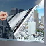 HULIANFU Window Privacy Film Sun Blocking Mirror Reflective Tint One Way, Heat Control Vinyl Anti UV Window Stickers for Home and Office