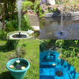 HULIANFU Mini Solar Power Water Fountain Garden Pool Pond Outdoor Bird Bath Floating Water Fountain Pump Patio Landscape Pond Decoration