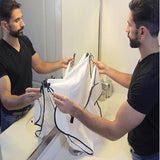 HULIANFU Man Bathroom Apron Men Haircut Storage Waterproof Floral Cloth Male Beard Apron Household Cleaning Male Beard Storage Shelves