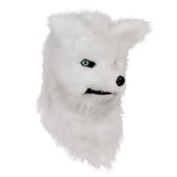 HULIANFU Movable Mouth Fox Head Mask Animal Panda Tiger Husky Orangutan Artificial Fur for Halloween Costumes Party