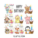 HULIANFU Iron on Cute Animal Patches Set for Clothing DIY T-shirt Applique Vinyl Unicorn Heat Transfer Clothes Stickers Thermal Press T