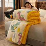 HULIANFU JUSTCHIC Cartoon Dinosaur Duvet Cover Kids Adult Single Queen King Size Quilt Cover Pillow Case Winter Warm Comforter Cover