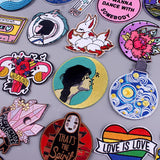 HULIANFU Van Gogh Patch Iron On Patches For Clothing Thermoadhesive Patches On Clothes Japan Anime/Fusible Patch Embroidery Sticker Badge