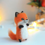 HULIANFU Unfinished Fashion Siamese Hawksbail Tabby Civet Cat Kitty Wool Doll Women Handmade Needle Felt Kit Package DIY Gift For Kids