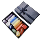HULIANFU Natural Stone Crystal Gemstone Chakras Healing Quartz Mineral Ornament Home Decoration High Quality Gifts Box 14/10/8/7 PCS/Set