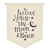 HULIANFU Nordic Hanging Canvas Pennant Kids Room Wall Banner Home Decoration Ornaments J0PC