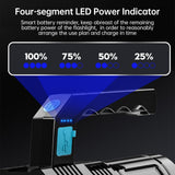 HULIANFU Powerful LED Flashlight USB Rechargeable Handheld Lantern Camping Portable Lamp Built in Battery Lighting COB 4 LED Flashlights