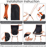 HULIANFU Outdoor Portable Camping Chair Oxford Cloth Folding Lengthen Camping Seat for Fishing BBQ Festival Picnic Beach Ultralight Chair