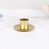 HULIANFU Iron Black Gold Plated Candle Holders Pillar Metal Plate For Wedding Party Festival Candlestick Holder Art Gift Home Decoration