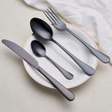 HULIANFU Spklifey Black Dinnerware Set Cutlery Stainless Steel Black Cutlery Set Rainbow Dinner Tableware Wedding Silverware Set