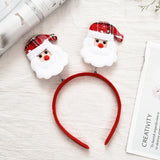 HULIANFU 2023 Red Christmas Hair Band Cartoon Santa Claus Snowman Antlers Headband Merry Christmas Decor Adult Kids Naviidad Gifts Noel Toys
