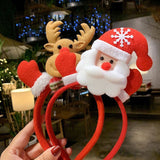 HULIANFU 2023 Christmas Led Light Headbands Santa Elk Antlers Headband Kids Adult Headwear Ornaments Christmas Party Cosplay Supplies