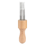 HULIANFU RORGETO Wool Felting Needles Awl Craft DIY Tools Solid Wooden Handle Holder Single and Multi Fine Needle for Creative Felting