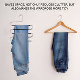 HULIANFU S-shaped 5 Layers Trousers Hanger Rack Bathroom Kitchen organizer Pants Holder Tie Rack for Clothes Hanger Stainless Steel