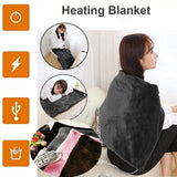 HULIANFU USB Heating Travel Machine Washable For Sofa Bed 3 Levels Portable Electric Blanket Winter Warm Soft Plush Car Shawl Camping