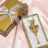HULIANFU Valentines Day Gift Crystal Glass Rose Artificial Flower Silver Gold Rod Rose Flower for Girlfriend Wedding Gifts for Guest