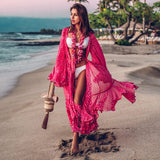 Leaves Print Bikini Beach Cover up Tunics for Beach Long Kaftan Bikini Cover up Robe de Plage Sarong Beach Swimsuit cover-ups