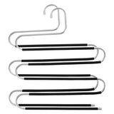 HULIANFU S-shaped 5 Layers Trousers Hanger Rack Bathroom Kitchen organizer Pants Holder Tie Rack for Clothes Hanger Stainless Steel
