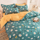 HULIANFU Orange Bedding Set Girls Boys Bed Linen Sheet Plaid Duvet Cover 240x220 Single Double Queen King Quilt Covers Sets Bedclothes