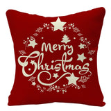 HULIANFU Linen Red Scottish Plaid Christmas Cushions Case Reindeer Trees Snowflakes Print Christmas Decorative Pillows for Sofa Couch Bed