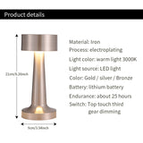 HULIANFU Retro Bar Coffee Table Lamp LED Desktop Night Light Rechargeable Touch Sensor Wireless Restaurant Bedroom Decor Lighting Fixture