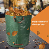 HULIANFU Large Capacity Heavy Duty Garden Waste Bag Durable Reusable Waterproof PP Yard Leaf Weeds Grass Container Storage 120L/300L/500L