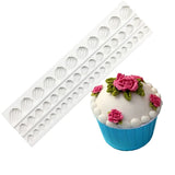 HULIANFU Pearl Rope Wave Flower Gemstone Shape Cake Side Lace Silicone Sugarcraft Mold Fondant Cake Decorating Tools