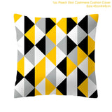 HULIANFU New Style Geometric Yellow Pillowcase Decorative Cushion For Sofa DIY Printed Pillow Chair Car Cushion Christmas Home Decoration