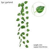HULIANFU 2023 Green Eucalyptus Leaves Garland Wisteria Artificial Flowers Rattan Fake Plant Silk Leaf Vines For Wedding Birthday Party Decor
