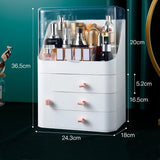 HULIANFU Large Capacity Makeup Organizer Cosmetic Storage Box Drawer Type Desktop Finishing Rack Dustproof Lipstick Beauty Mask Case