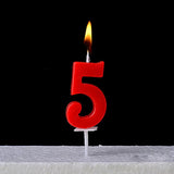 HULIANFU Number Candles Red Number 0-9 &amp; Question Mark Birthday Anniversary Smokeless Candles Cake Topper Decoration Party Supplies