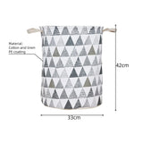 HULIANFU Organizer Canvas Laundry Basket Waterproof Large Capacity Laundry Hamper Dirty Clothes Storage Basket Toy Home Storage Bin 45x35