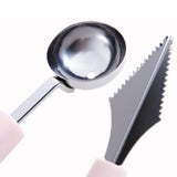 HULIANFU Kitchen Accessories Dual-head Stainless Steel Carving Knife Fruit Watermelon Ice Cream Baller Scoop Stacks Spoon Home gadgets