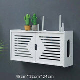 HULIANFU Large Wireless Wifi Router Storage Box PVC Density Panel Shelf Wall Hanging Board Bracket Cable  Organizer Home Decor