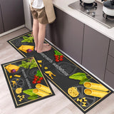 HULIANFU New Hot Sale Kitchen Floor Mat Tableware Pattern Entrance Doormat Bathroom Door Floormat Parlor Anti-slip Antifouling Long Rugs