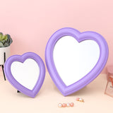 HULIANFU Pink Love Mirror Desktop Makeup Mirror Wall Mounted Dual-Use Vanity Mirror Girl Room Wall Decoration Heart-Shaped Mirror