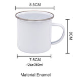 HULIANFU Rainbow Teacher Printed Enamel Mug Creative Retro Coffee Water Cups Drink Dessert Milk Cup Mugs Handle Drinkware Teacher Gifts