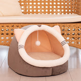 HULIANFU Warm Cozy Pet Bed Dog &amp; Cat Beds House Winter Sleeping Bag Portable Indoor Nest Puppies Tent with Removable Cushion Collapsible