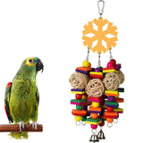 HULIANFU Pet Chewing Wood Blocks Rattan Ball Play Toy Parrot Bird Climbing Cage Hangings For Pet Products Bird Accessories
