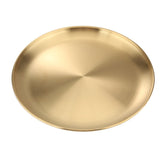 HULIANFU Korean stainless steel thickened disc Golden Cafe Tray Fruit Plate Cake Plate Bone Dish Dish Dish Shallow Plate
